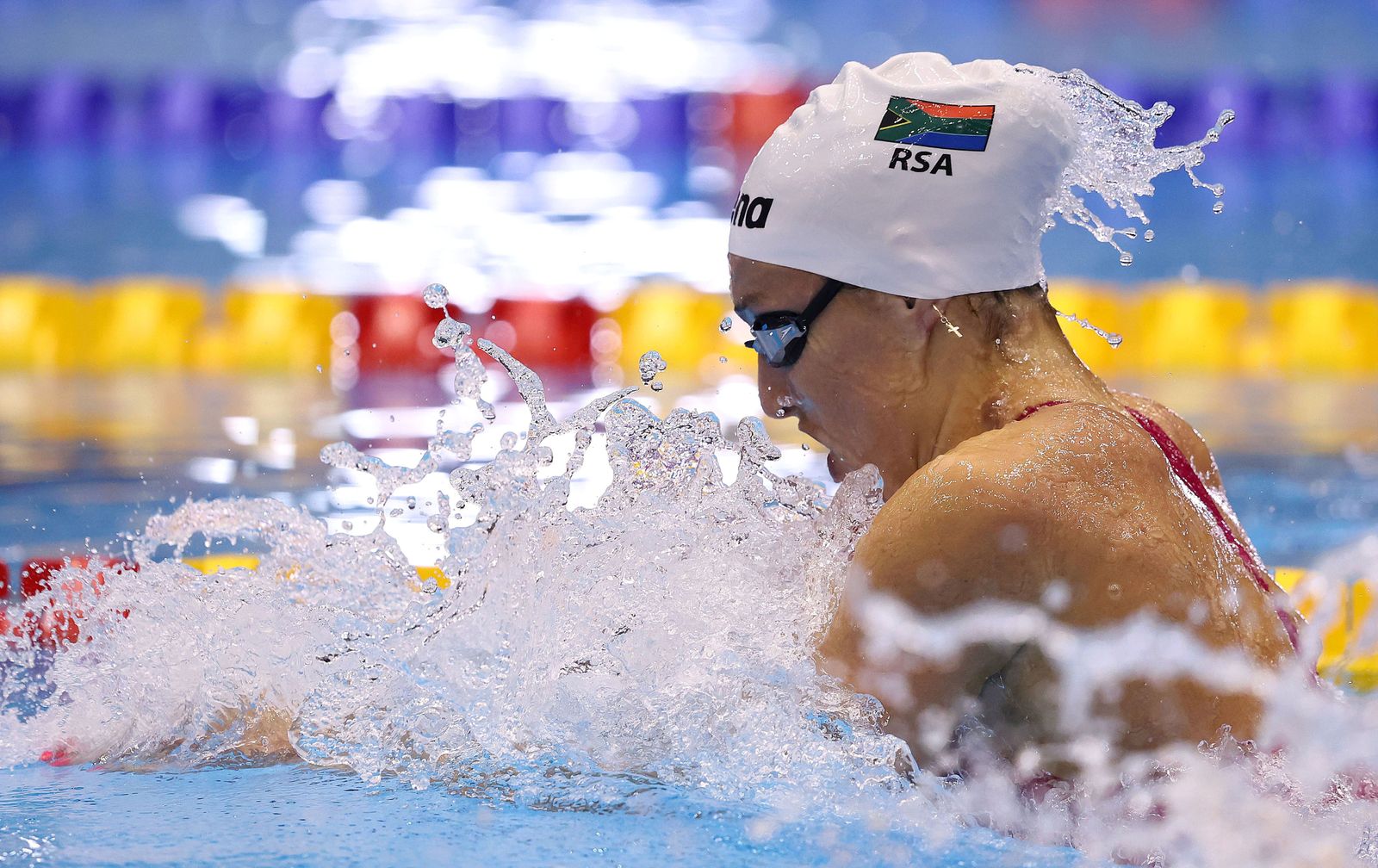 Tatjana Smith参加2023年日本福冈游泳世锦赛的资料照片。 / Sarah Stier / Getty Images（经Daily Maverick ...