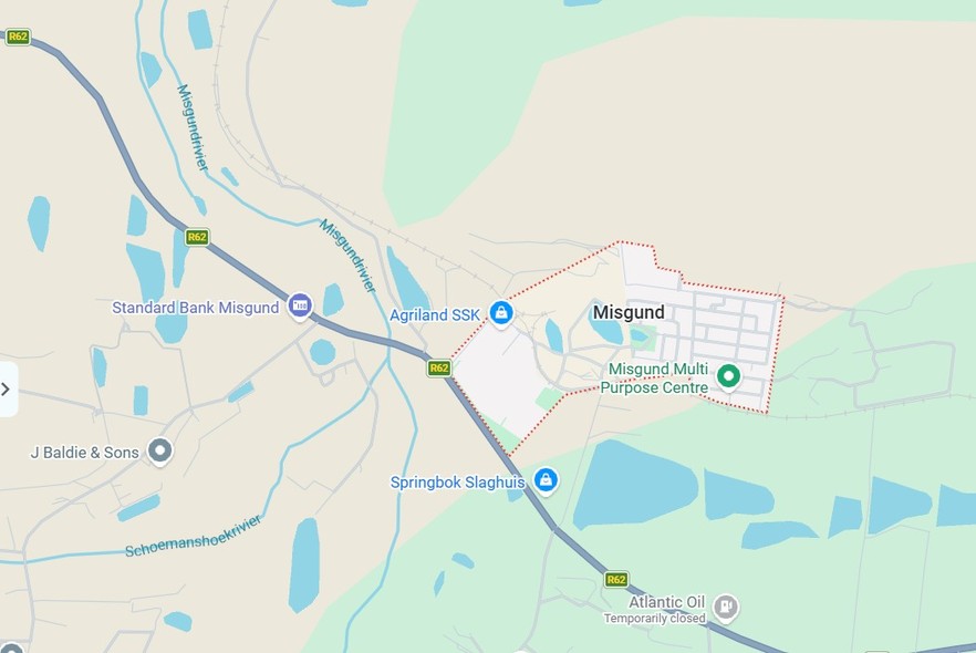 Misgund位于东开普省Langkloof的R62公路沿线，约有500户居民，许多人是现任或曾经的农场工人。 / Google Ma ...