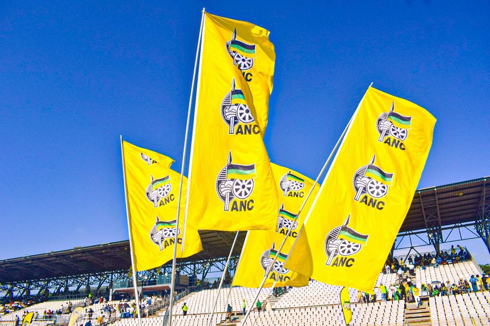 非国大1月8日声明集会上的党旗，地点为西北省。 / X@MYANC