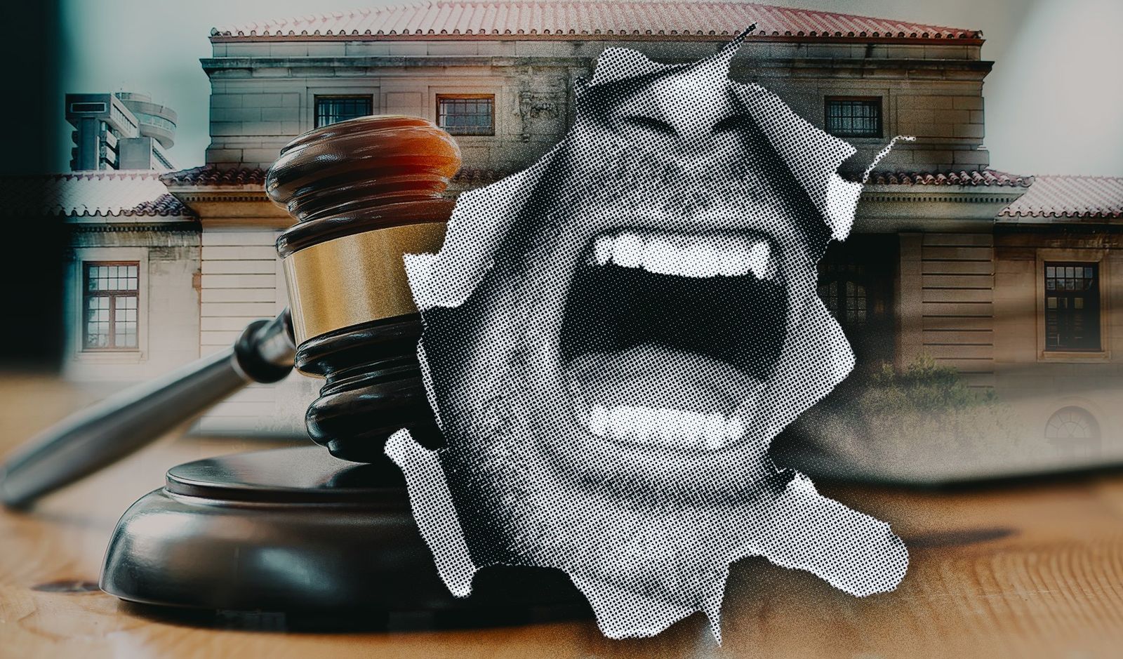 合成示意图：布隆方丹最高上诉法院、法槌及表达言论的人物。 / Gallo Images / iStock ...