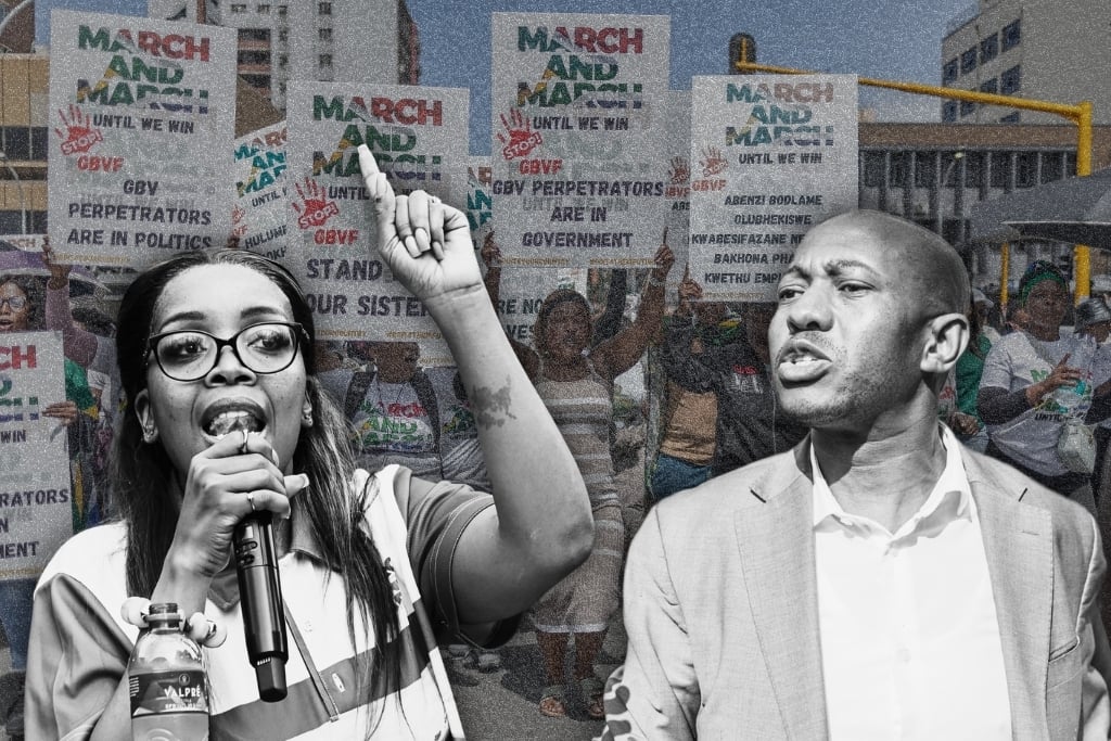 原文制图：March and March负责人Jacinta Ngobese-Zuma（左）与丈夫Xolani Zuma。 / 制图：Sharlene Rood / ...